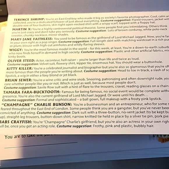 A Mystery Dinner Party Game - The Champagne Murder - Picture 11 of 15